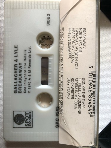 Gallagher & Lyle Breakaway Album Cassette 1976 626d - Picture 2 of 2