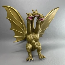 2014 Toho Godzilla King Ghidorah Gold 3 Headed Dragon Monster Toy Figure 7"