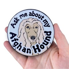 Cream Afghan Hound Magnet Funny Dog Pet Portrait Decor Gift Handmade 3.5"