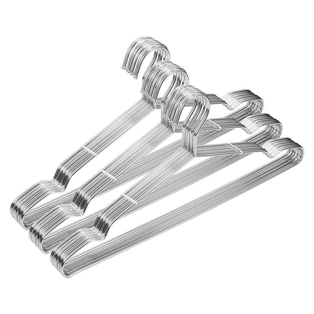 Heavy Duty Stainless Steel Metal Clothing Hangers for Closet 30 Pack-image