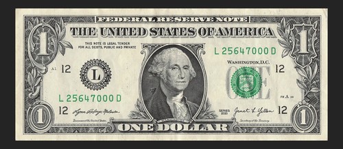 25647 SWITZER WV ZIP CODE Fancy Serial Number One Dollar Bill Crisp - Picture 7 of 11