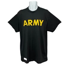 US ARMY Athletic T-Shirt/ Men’s (L) Black UNICOR Official 100% Polyester