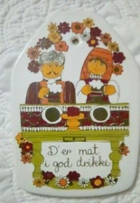 Figgjo Flint Turi Folklore Design D'er mat i god drikke Norway Wall Plaque Trive