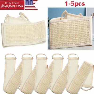 Soft 1-5pack Faux Sisal Fiber Back Strap Exfoliator Scrubber Spa Body Skin Brush