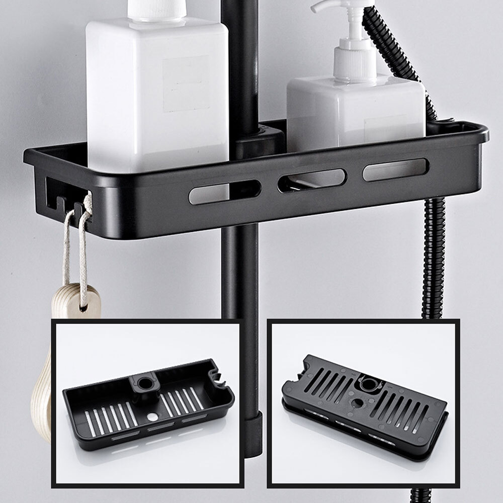 Shower Caddy Pole Tray No Drills Holder Storage Organiser Rack Bathroom