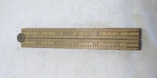 VINTAGE STANLEY NO 163 24 Inch FOLDING RULE RULER BRASS & Wood Made in USA