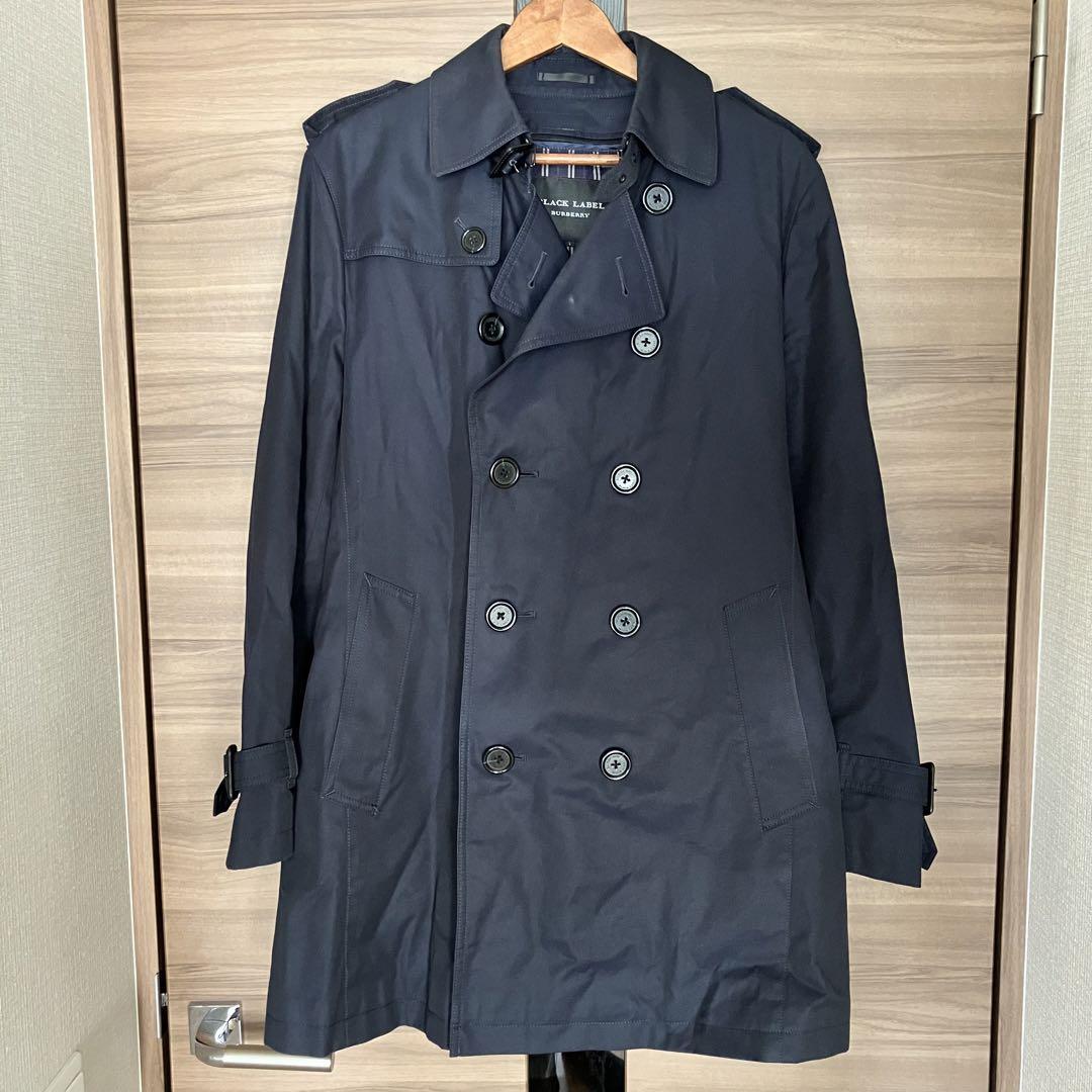 Burberry Black Label Navy Trench Coat Lightweight L Excellent Condition
