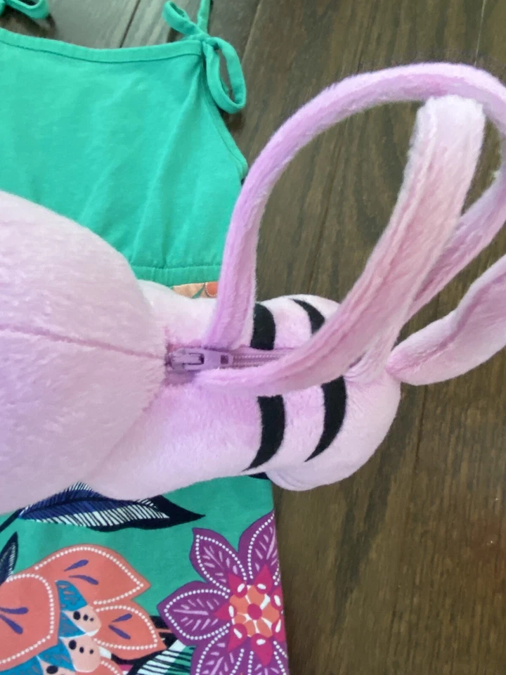 Gymboree Girls 4 Island Maxi Dress Pink Green Necklace Purse Jungle Brights - Image 4 of 4