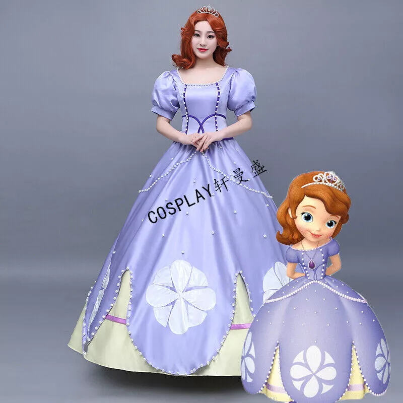 Anime Sofia the First Princess Sophia Violet Evening Adult Dress