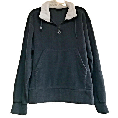 Mens Fleece Navy Blue Sweatshirt Pullover Warm Soft Cuddly Long Sleeve XL NWOT