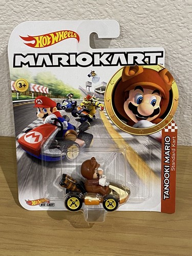 Hot Wheels Mario Kart Tanooki Mario New 