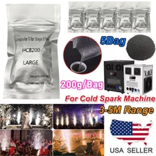 5X Cold Spark Machine Ti Powder 200g Bag 3-5M Range Stage Effect Outdoor&Indoor