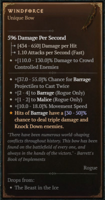 DIABLO 4 NEW SEASON       Unique Items      Windforce