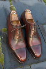 New Handmade Men's Brown Cowhide Leather Cap Toe Oxford Shoes Formal Dress Shoes