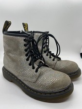 DR. MARTENS Junior 1460 J Chunky Glitter Boots Kids Size 1 DOC 8 EYELET