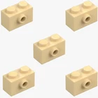 5 New LEGO Tan 1x2 Brick with Stud on Side jumper knob hole front 86876 6478176