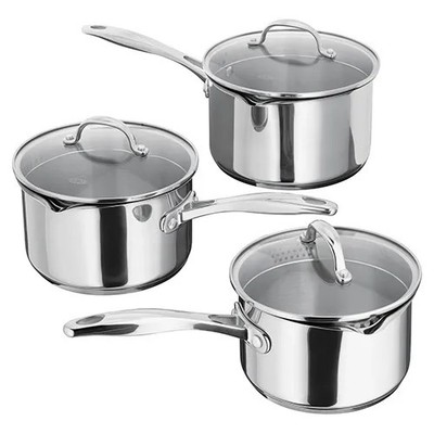 Stellar 3-teiliges Abtropfset - 7000 Profile Sortiment, Edelstahl, Easy-Pour Deckel