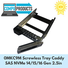 Lot of 2 Dell 0MKC9M 0M6NT4 Screwless Tray/Caddy SAS/SATA /NVMe 14/15/16 G 2.5in