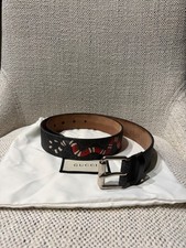 Gucci Men  s GG Supreme Kingsnake Print Belt Size 80 / 32   Made In Italy