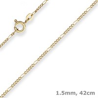 1,5Mm Figarokette Diamantiert Kette Collier Halskette Aus 333 Gold Gelbgold 42Cm