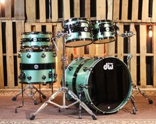 DW Collector's Mint Metallic Black Stripe Drum Set - 22,10,12,16,14sn SO 1414933