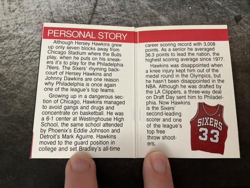 1990-91 NBA Hoops Collect-A-Books - Hersey Hawkins - Picture 4 of 5