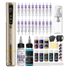 Wormhole Tattoo Gun 83pcs Tattoo Kit Complete Wireless Tattoo Pen Kit