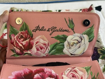 NWT Dolce & Gabbana Sicily Mini Bag Rose Peony Floral Leather