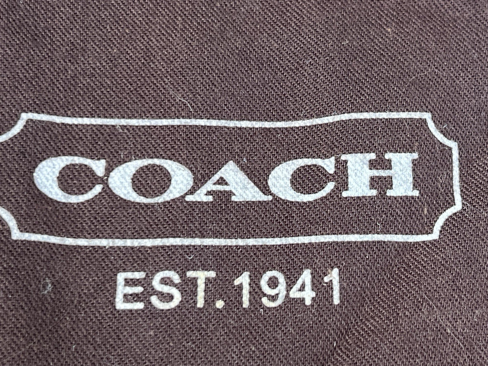 Coach Handbags Drawstring Brown Cloth Purse Dust Bag 19 X15 Vintage-image