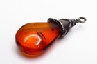 Vintage Sterling Silver Amber Pendant Charm — photo 4