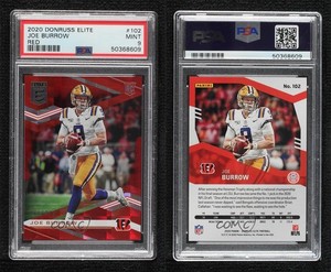 2020 Panini Donruss Elite Rookies Red /399 Joe Burrow #102 PSA 9 MINT Rookie RC