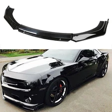Gloss Black Front Bumper Lip Spoiler Splitters Lower Chin For Chevrolet Camaro