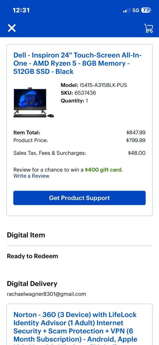 Dell Inspiron AMD Ryzen 5 PC Desktops & All-In-One Computers for