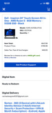 Dell - Inspiron 24" Touch-Screen All-In-One - AMD Ryzen 5 - 8GB Memory - 512GB S