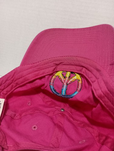 Outer Banks North Carolina Peace Hat Pink Adjustable Strap Back Cap Canvas OBX - Picture 8 of 8