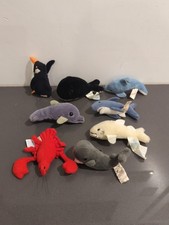 8 Vintage Dakin Russ Applause Shark Whale Mini Ocean Animals Plush Lot Wool M63