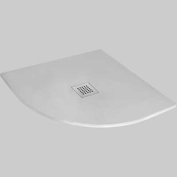 Piatto Doccia Semicircolare 80x80 Effetto Pietra Bianco Ardesia Slim