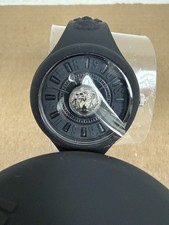 Versus Versace Fire Island Lion Strap Watch 39mm Black Silicone Case Lion 3D New