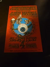JIMI HENDRIX EXPERIENCE FILLMORE BALLROOM 1968 BILL GRAHAM POSTCARD