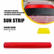 60"x12" Red Front Windshield Sun Visor Vinyl Decal Strip Film Banner Sticker