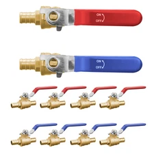 PEX Ball Valve 10 Pieces 1/2 in PEX Brass Ball Valve Full Port Brass Ball Valve