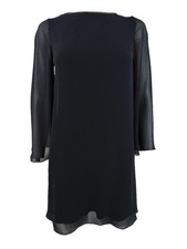 SHO Women's Open Back Shift Dress (0, Black)