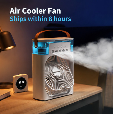 3 in 1 Portable Humidifier Air Conditioner Cooler Mini Fan 7 Color LED Light
