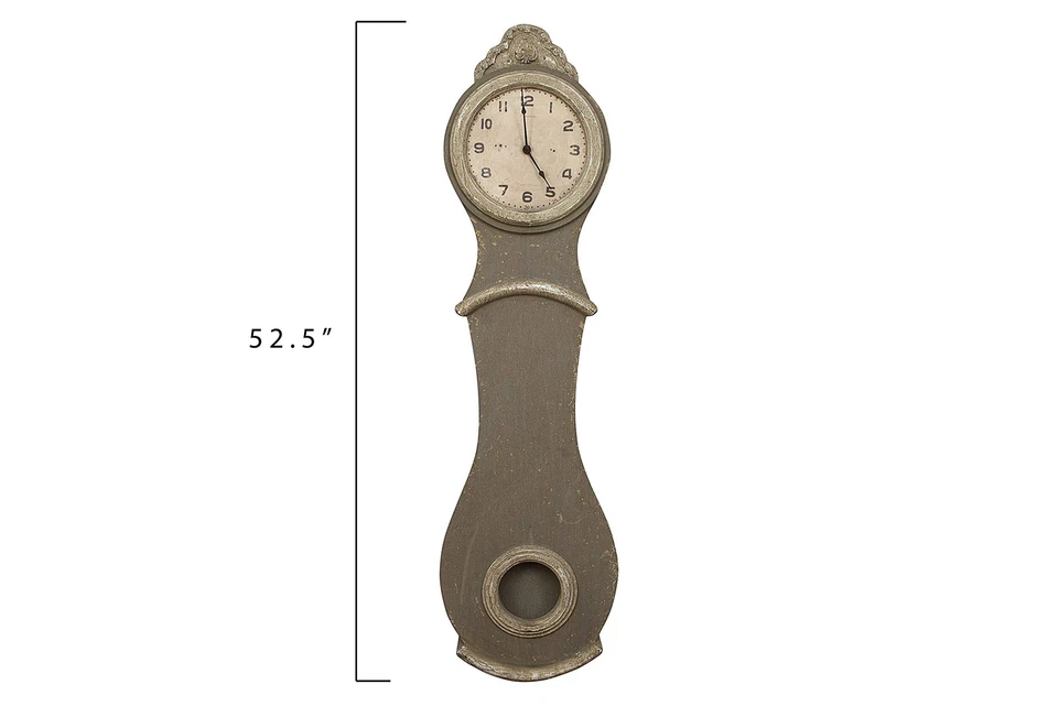 Reloj de pared estilo abuelo madera gris envejecida Foto 2 de 4