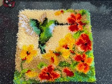 Vervaco hummingbird completed latch hook kit cushion cover 43cm x 43cm unused