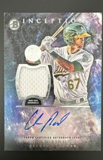 2016 Bowman Inception - Autographed Relics Chad Pinder #IAR-CP (AU, MEM, RC)
