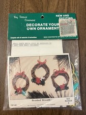 Vintage Merri Mac Braided Wreath Ornament Kit Set Of 4