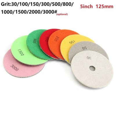 5 Inch 125mm Dry/wet Diamond Polishing Pads Flexible Grinding Discs For Granite