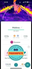 Pokémon Go - Shiny Dynamax Moltres Dark Skies Background ✨ - PTC or Trade 20k