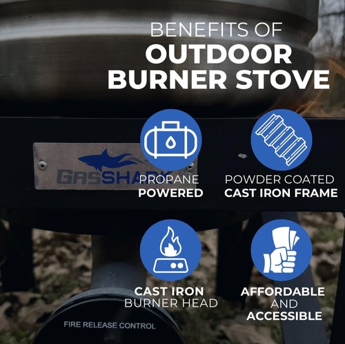 275,000 BTU Outdoor Propane Gas Burner Stove | High Pressure Steel Braided Ho... - Picture 7 of 8